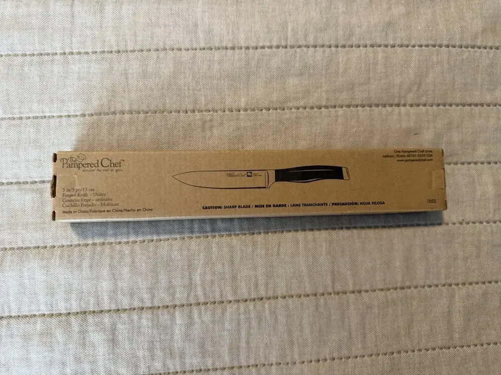 Pampered Chef Forged Utility Knife 5” Blade Cutlery New In Package German Steel